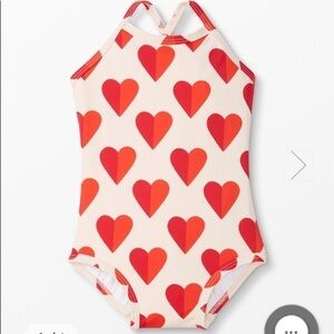 Hanna Andersson Sunblock One Piece Swimsuit NWT Sweet Hearts Pattern 2T vacation